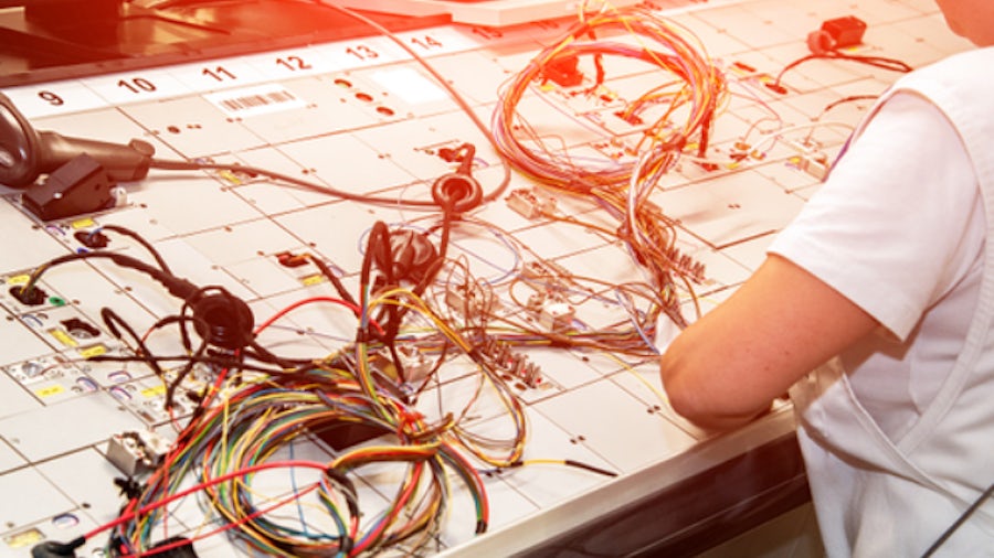 Person working on a formboard.