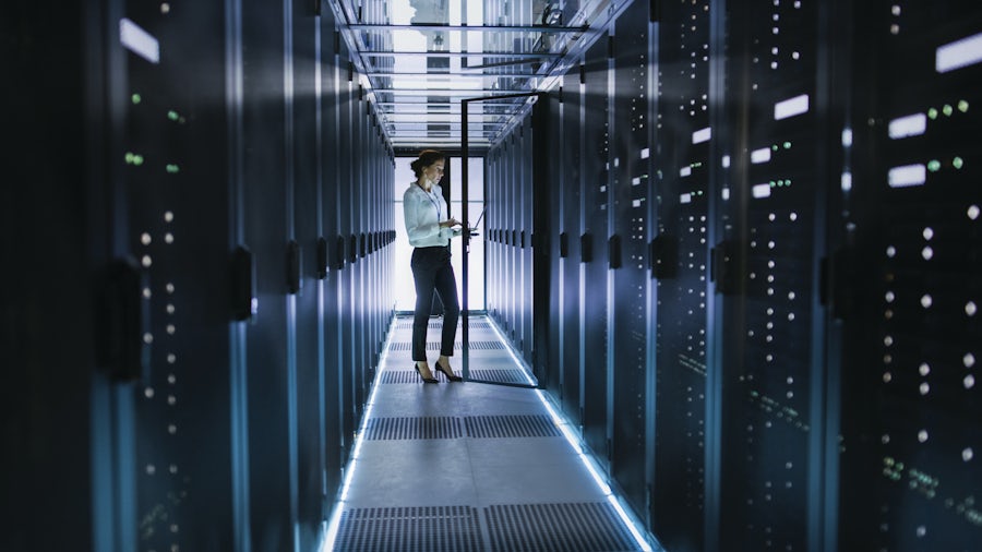 woman in datacenter 