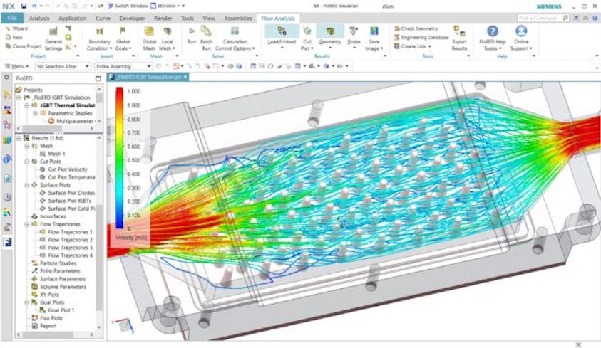 Captura de pantalla de la presentación esquemática CAD de Simcenter FLOEFD.