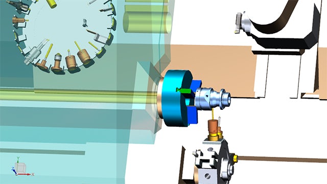 Graphic visualization of an automated tool magazine.