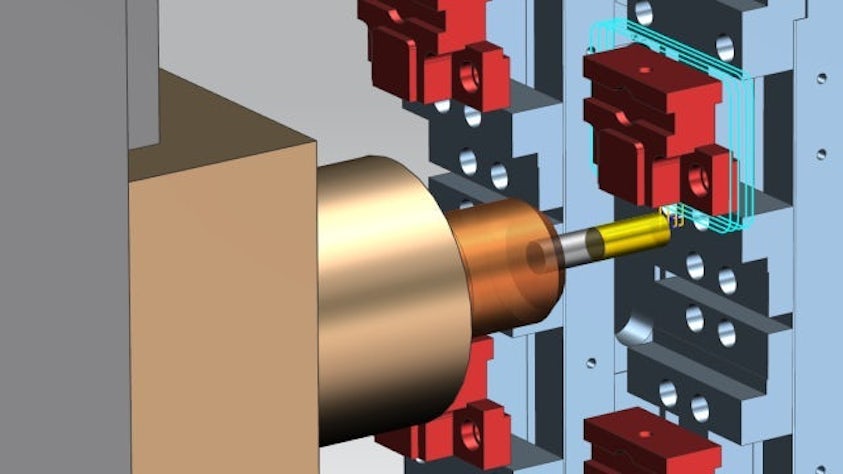 Graphic of a machine part being physically tested