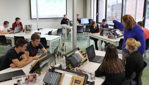 Siemens students learning in a classroom