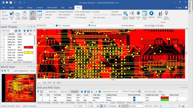 CAM350 layer display screenshot