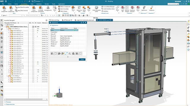 An industrial bottle machine designed in NX 3D modeling CAD software