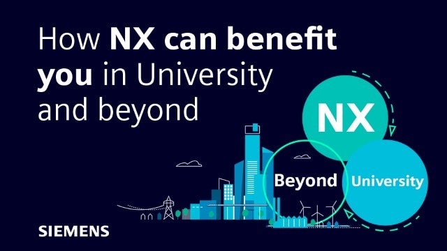 A thumbnail that reads "How NX can benefit you in University and beyond" with a clip art of a city in the background.