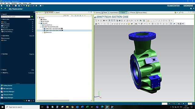 Following the replacement of the legacy PLM software, Sulzer engineers use Teamcenter for PLM. NX and Teamcenter offer users the possibility to use their full functionality from either software.