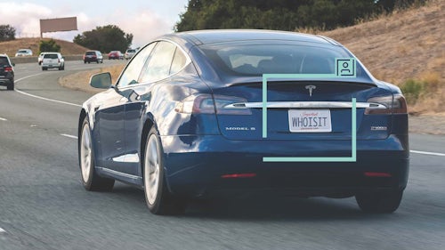 Tesla rear license plate