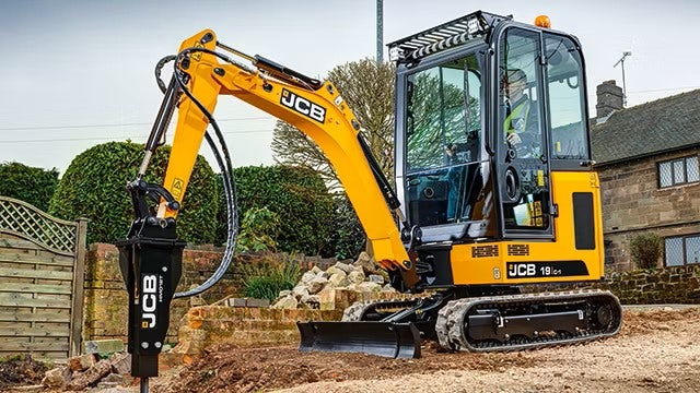 A yellow JCB machine on a construction site