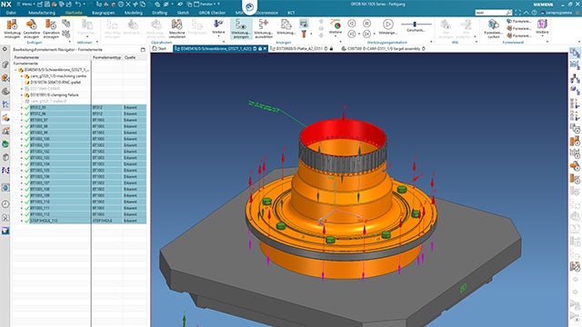 GROB used NX to automate design and CNC programming work with feature-based machining recognizing 95 percent of GROB standard bore types and 70 to 80 percent of other features. (image courtesy of GROB)