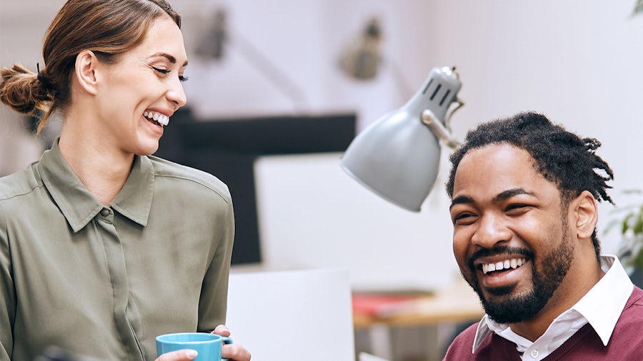 Office workers discuss optimal building environments using IAQ services