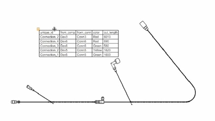 NX Electrical Routing formboard output for manufacturing.