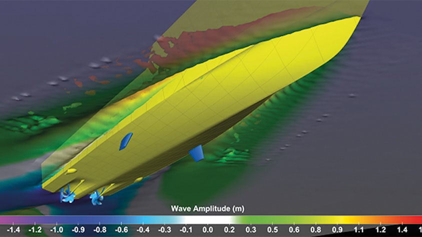 Figure 4: Wave amplitude for the final geometry.