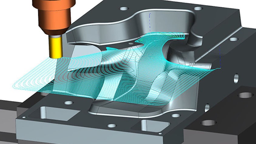 3D vykreslení obráběcího stroje navrženého v řešení NX