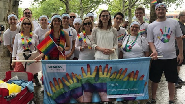 Siemens employees attending pride event for LGBTQ community
