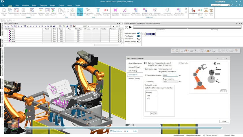 State-of-the-art automatic path planning technology is available in Tecnomatix Process Simulate software.