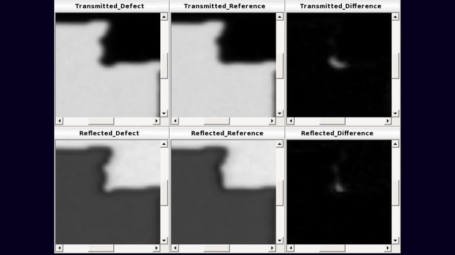 Difficult to distinguish between defect and reference images.