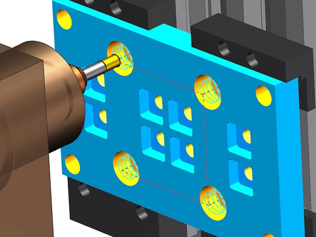 Model of a 2.5-axis drilling specification.