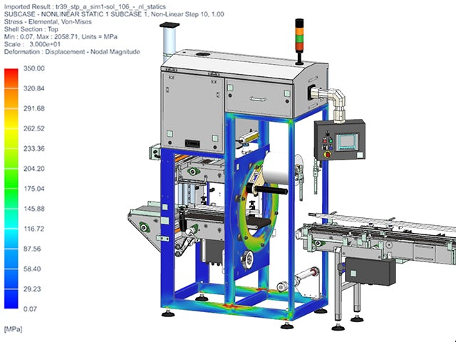 Visualisierung eines 3D-Modells, erstellt mit der Simcenter 3D-Software.