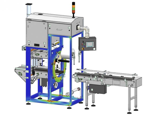Wizualizacja modelu 3D utworzonego za pomocą oprogramowania Simcenter 3D.