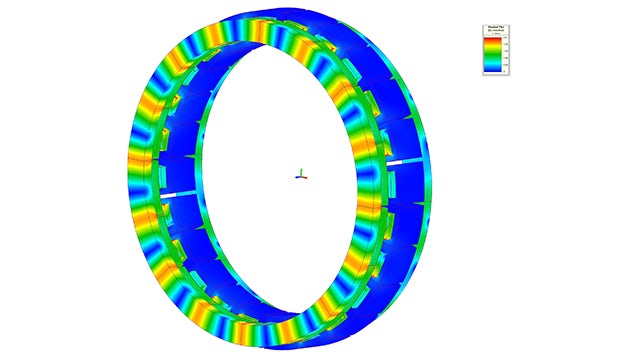 Figure 5: Radiation heat flux distribution and streamlines.