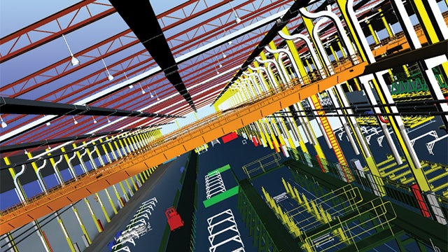 Puzhen simulates a 3D digital plant using Tecnomatix.