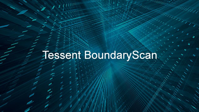 Tessent BoundaryScan printed over an abstract background.