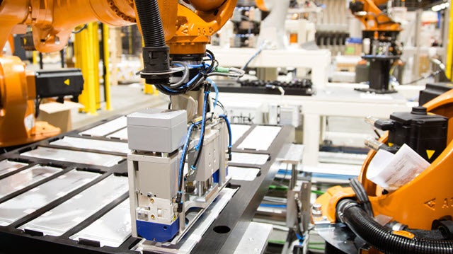 Robotic arm working on task