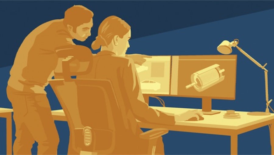 Lab worker holding up a semiconductor chiplet