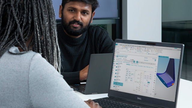 Two people are discussing model-based systems engineering (MBSE).﻿