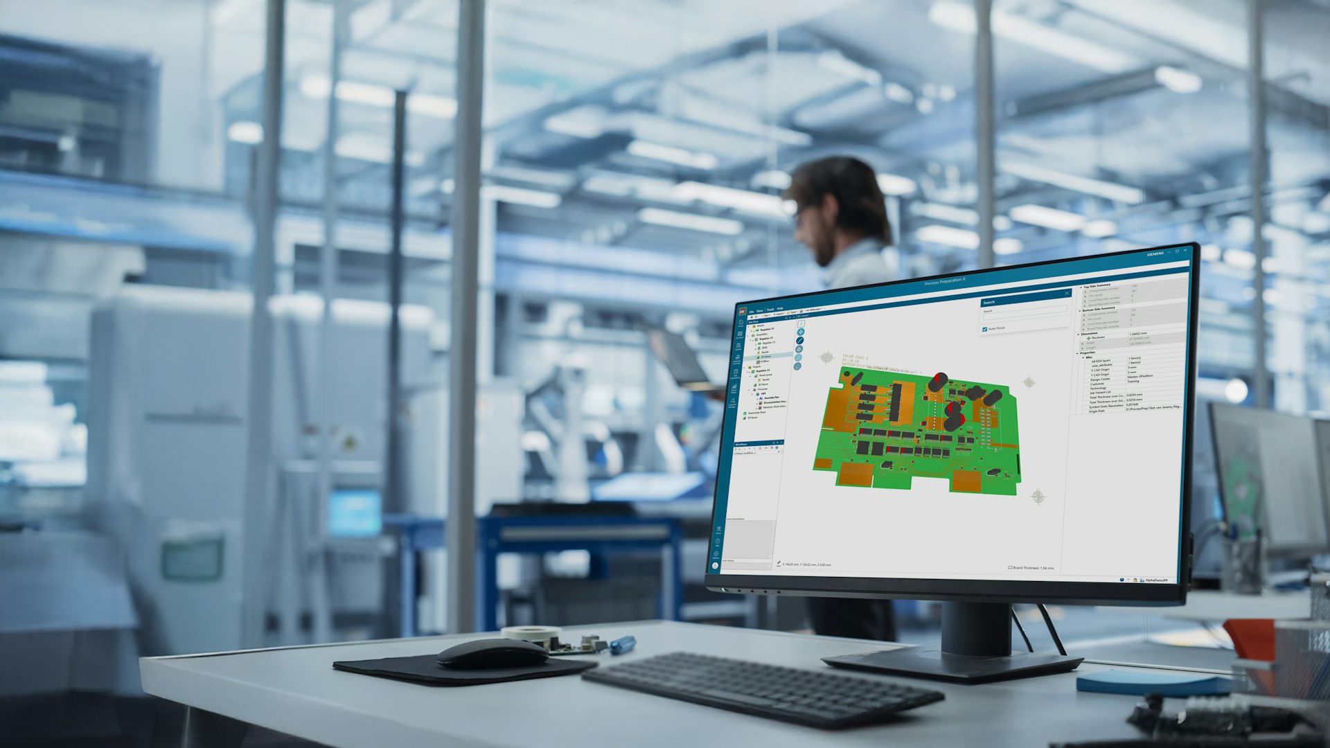 Process Preparation screen shot shown on a computer monitor, used in PCB Assembly operations.