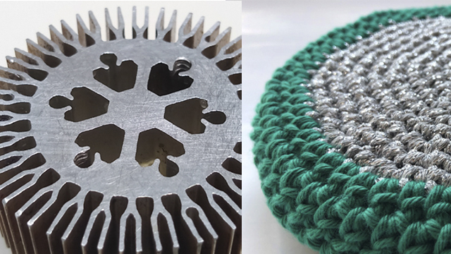 A gear and a crochet pattern for a heatsink were created with the help of an artificial intelligence (AI) tool.