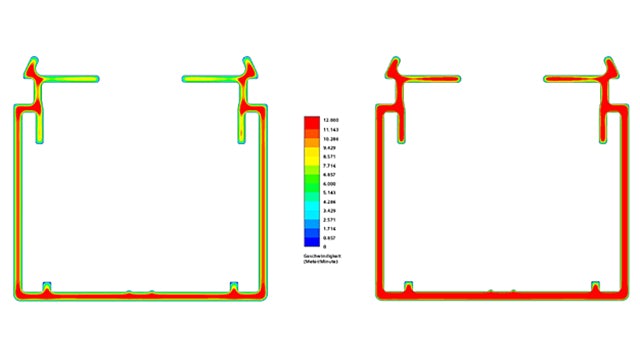 Figure 5: Optimized melt distribution in the right image (red areas).