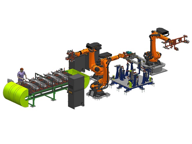 Graphic of a planned assembly line