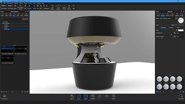 Solid Edge includes KeyShot for generating realistic images of product designs.