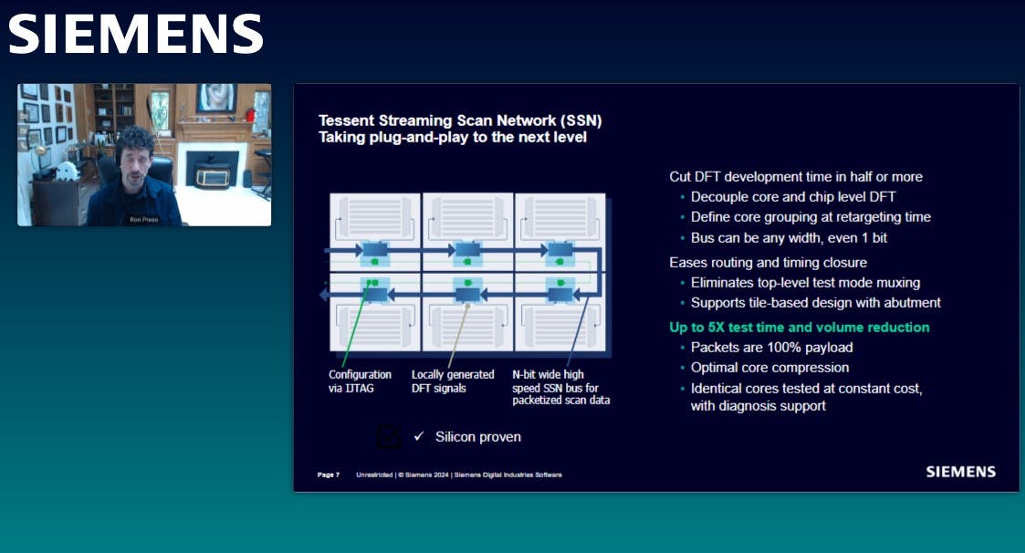 Photo from the Accelerate time to success using smart methods for DFT chip architecture and validation webinar