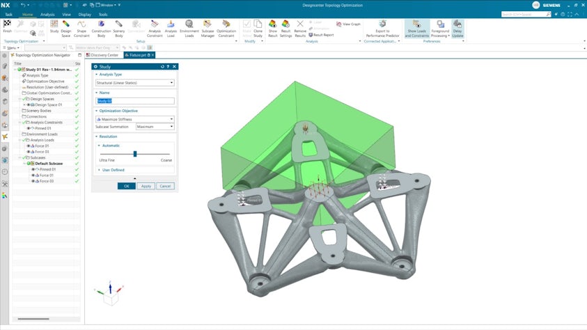 Designcenter (NX CAD) Topology Optimization of a part