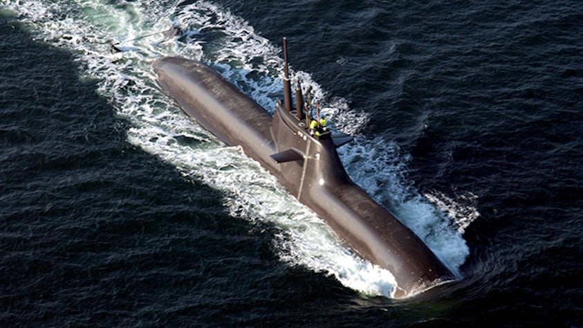 “When a Class 212A or a class 214 submarine are surfaced, everything that you see is made of composites,” says Marc Tillmanns, lead composites engineer at HDW. The use of composite materials results in a sleeker silhouette and reduced wake.