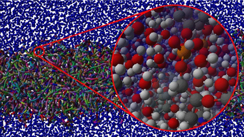 Eine Multiskalen-Chemie-Simulationsgrafik aus der Simcenter Culgi-Software.