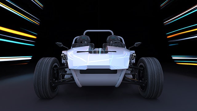 A hot rod car rendered with Siemens NX.