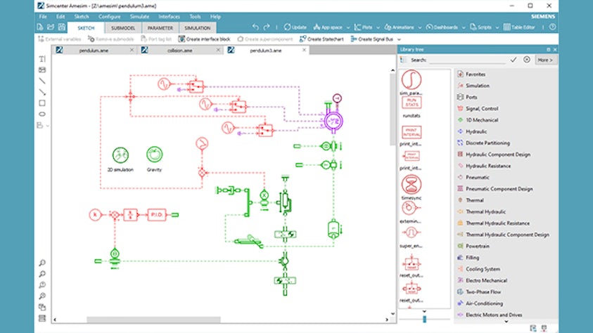 Using Simcenter Amesim, a group of doctoral candidates designed a fuzzy logic-based anti-sway control for the overhead crane.