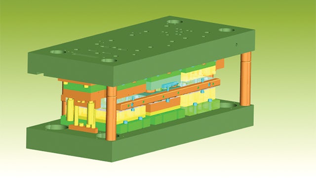 Progressive die design created using NX.