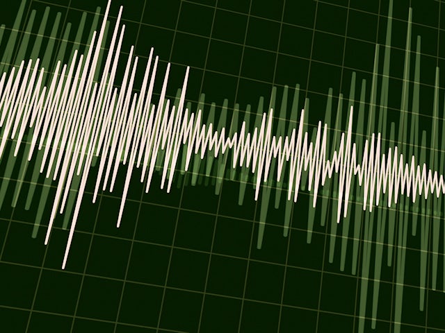 A graphic showing two analog waveforms superimposed on top of each other.