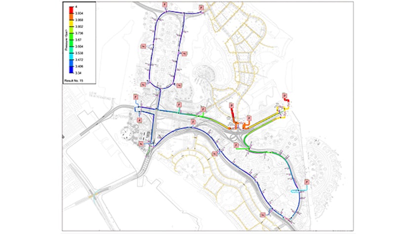 Imagen de la simulación del sistema de transmisión de la motopropulsión.