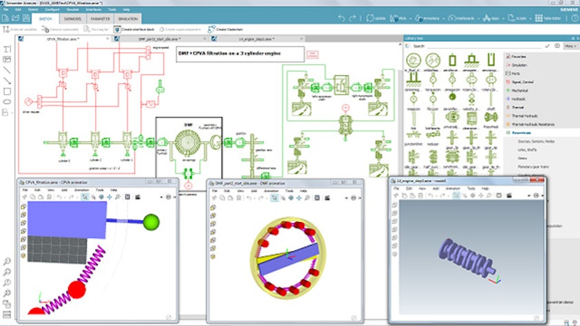 A visual from the Simcenter Amesim software.