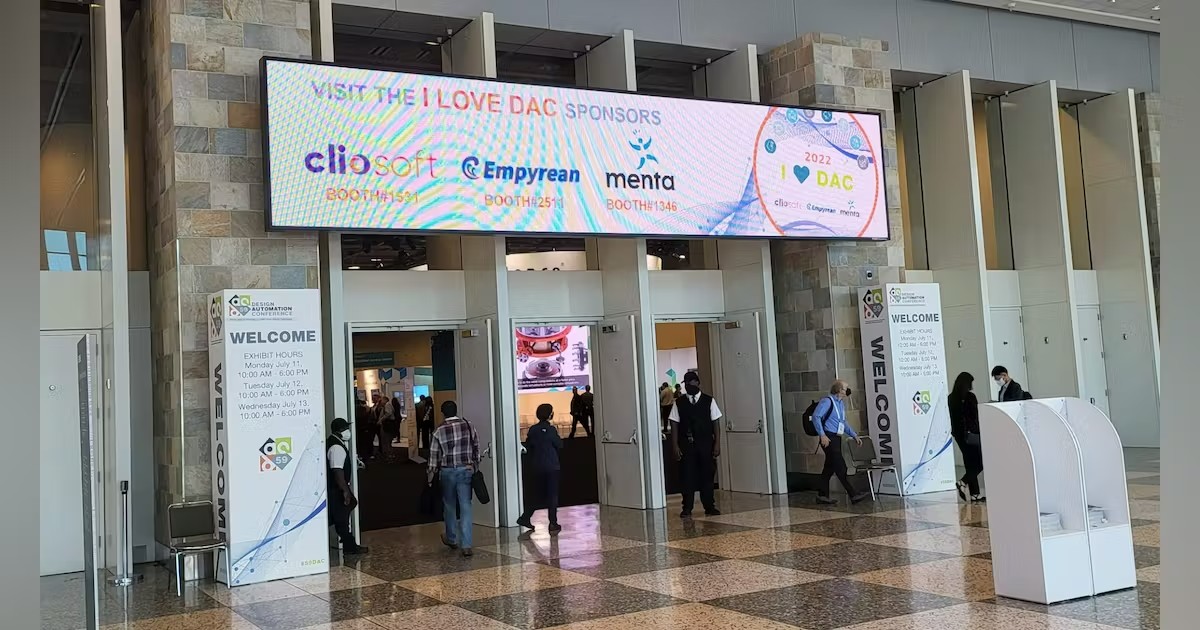 Entry area to the main exhibit hall at DAC 2023 in Moscone Center West. 