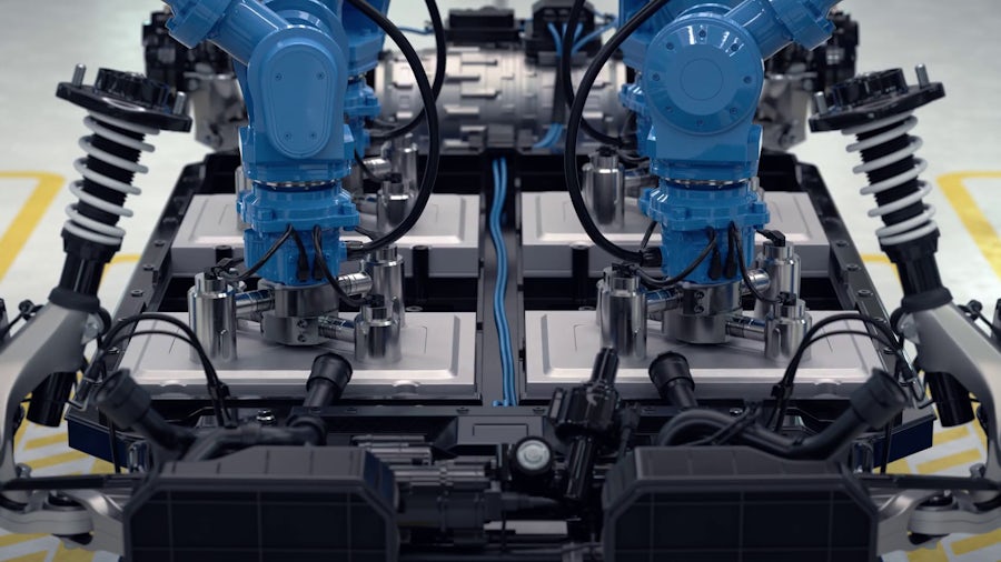 Close up photo of a battery machine.