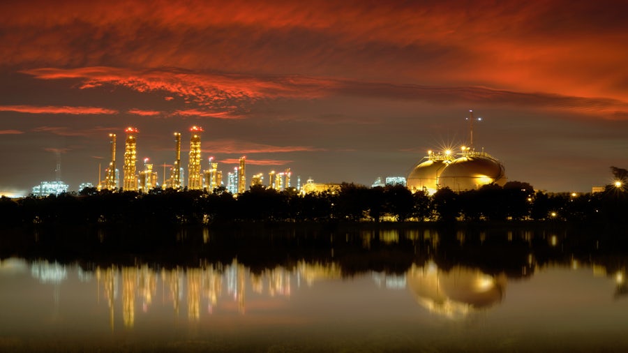 A powerplant from the opposite side of a lake