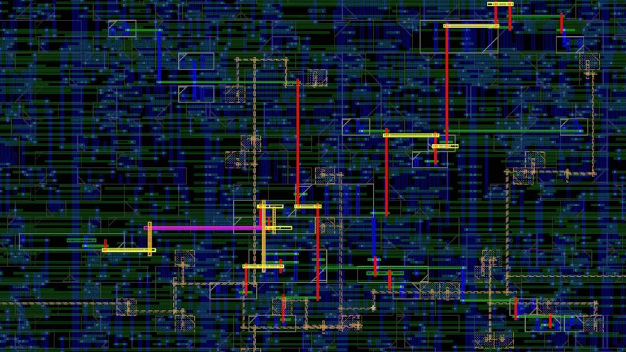 Screen shot of routing in the Aprisa tool.