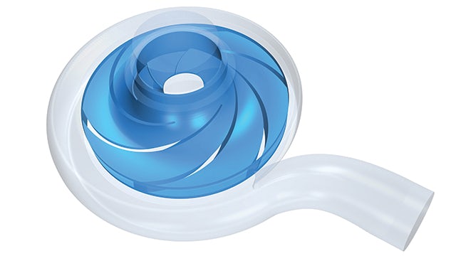 Figure 5: Part swapping allows quick changes to the impeller, keeping the rest of the geometry the same. Results are easily comparable as all mesh and physics settings are identical.