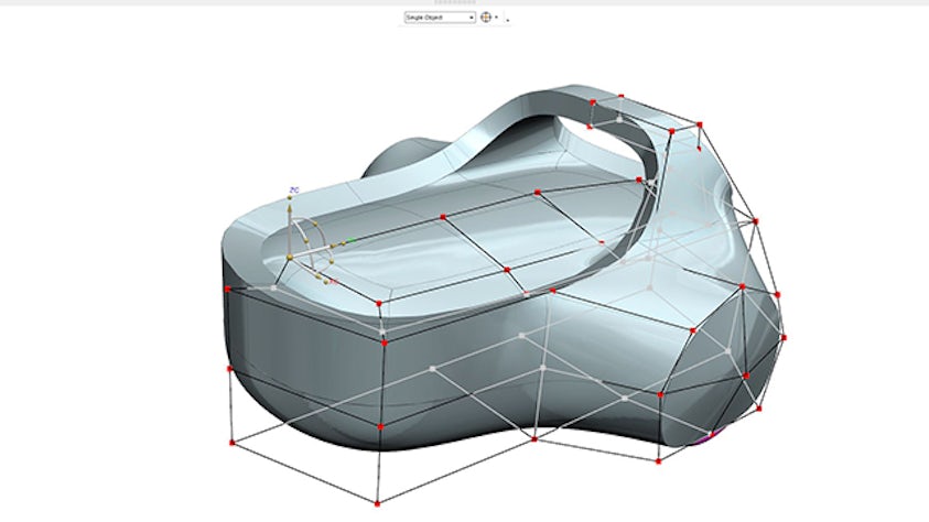 Image of a concept aircraft being designed with NX Realize Shape, a sub-division modelling application.
